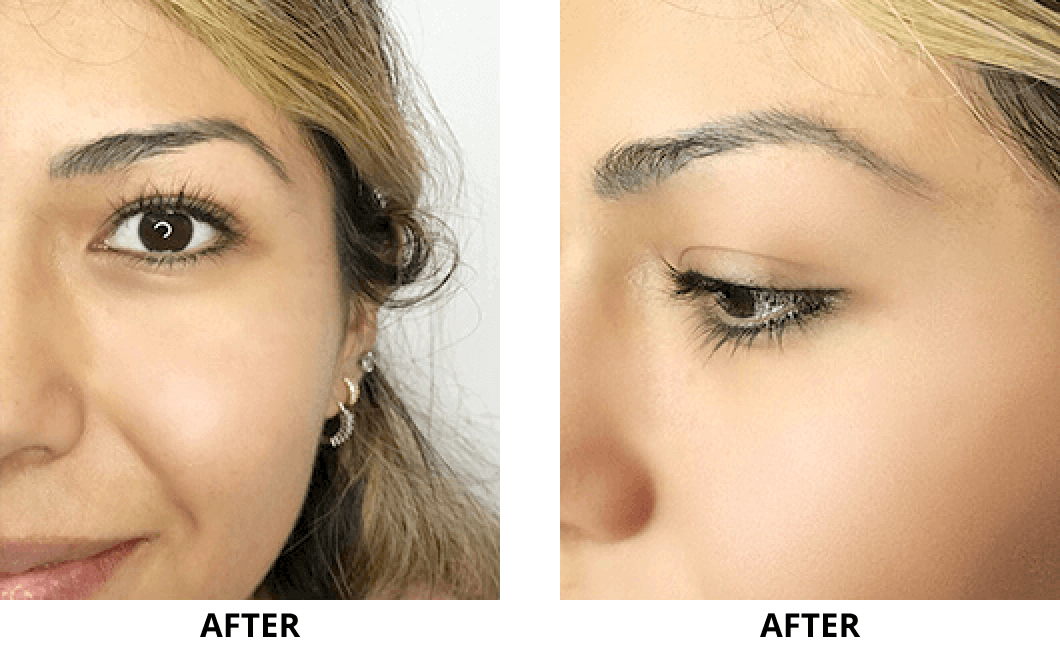 eye liner - before and after